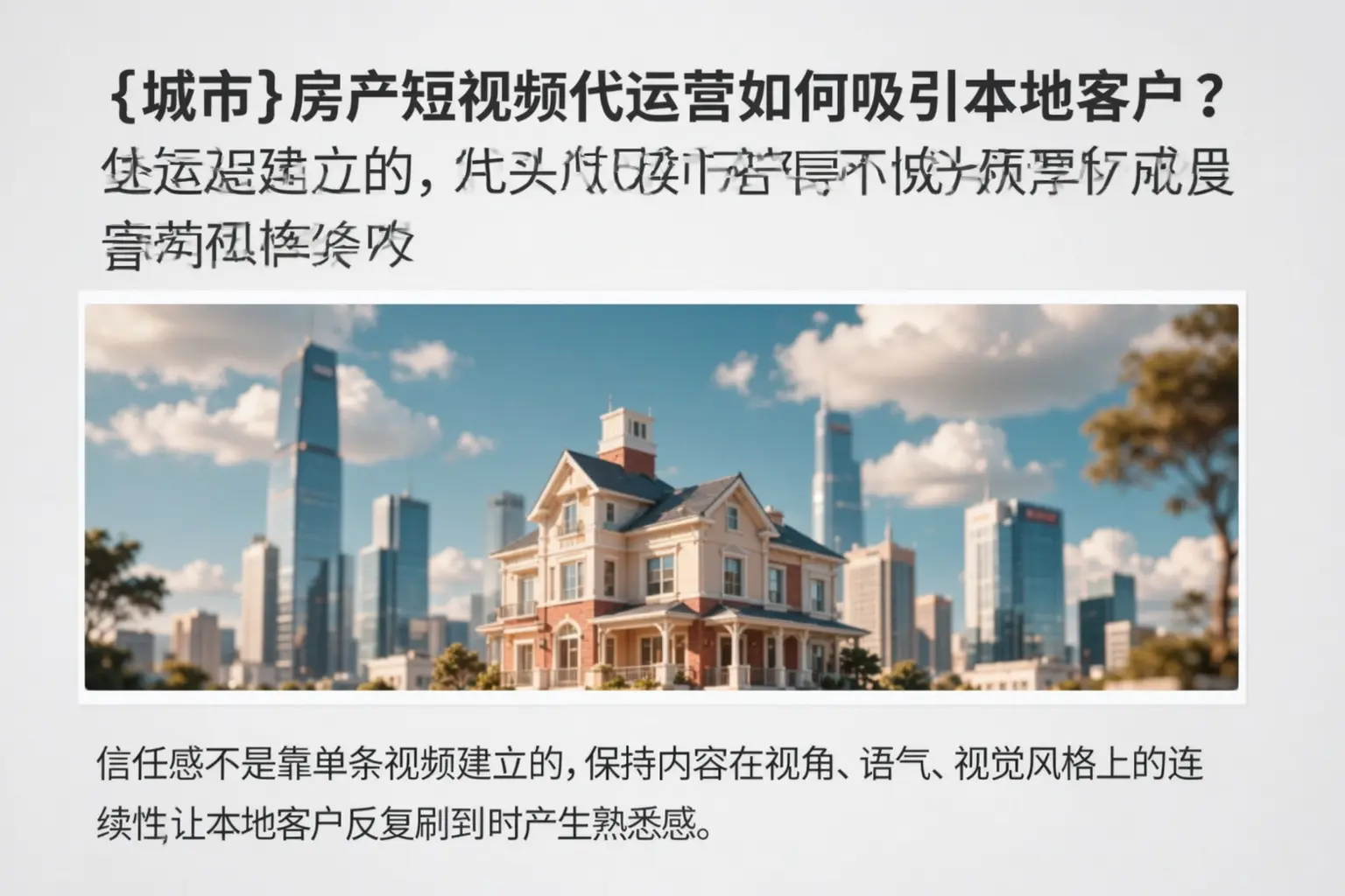 睢县房产短视频代运营如何吸引本地客户?